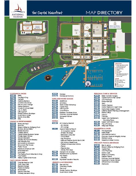 tanger outlets national harbor map